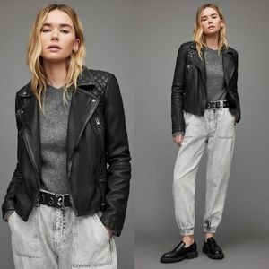 Allsaints Cargo Leather Biker Jacket